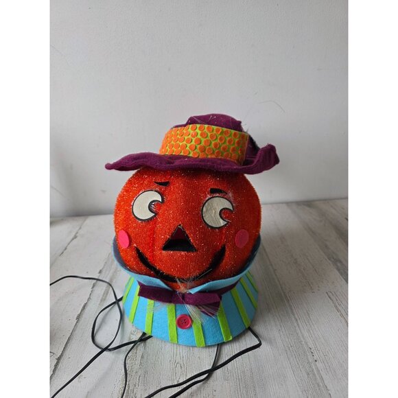 Pumpkin Halloween jack o'lantern fiber optic decor AS IS fall - Picture 1 of 7